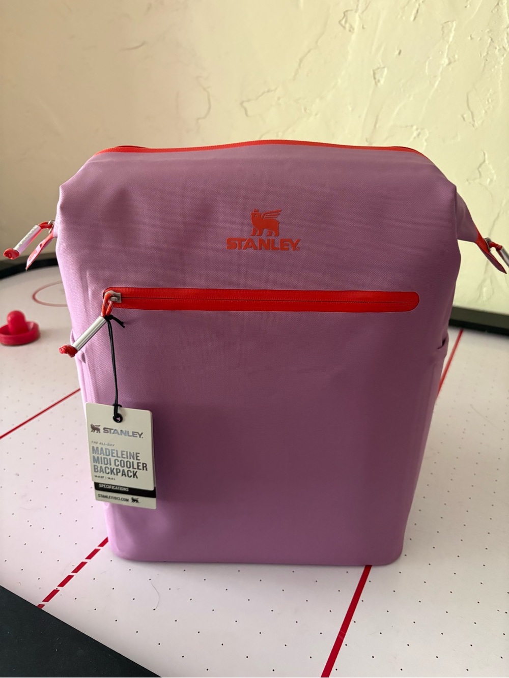 Stanley Madeleine Midi Cooler Backpack - Light Pink with Black Accent